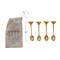 Hello Honey® Farmhouse Brass Spoons with Bee Handles Set in Drawstring Bag